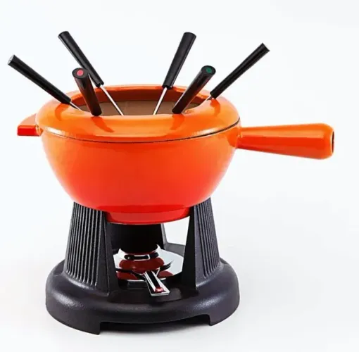 Raridade!!! Fondue Vintage Com Espetos Coloridos Le Creuset