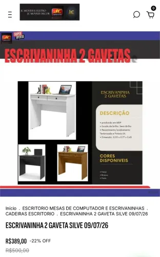 ESCRIVANINHA 2 GAVETAS