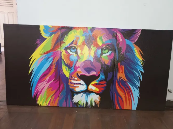 Quadro 1 - Leão colorido