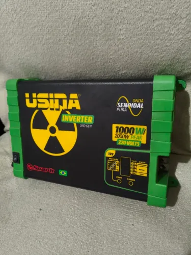 Inversor USINA Segunda Geração 12V 1000W/2000W pico Senoidal Pura 220V