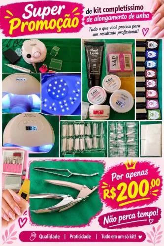 Kit completo de alongamento de unha