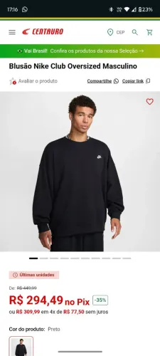 Blusão Nike club oversized G
