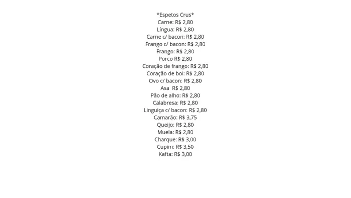 Espetinho crú