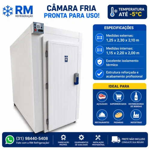 Câmara fria com rodinhas nova