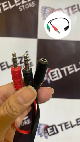 Cabo adaptador Y P2 para P3