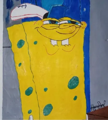 Quadro Pop Art Bob Esponja Tamanho aprox.: 28cm x 55cm
