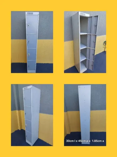 Armário de aço 4 portas com chaves