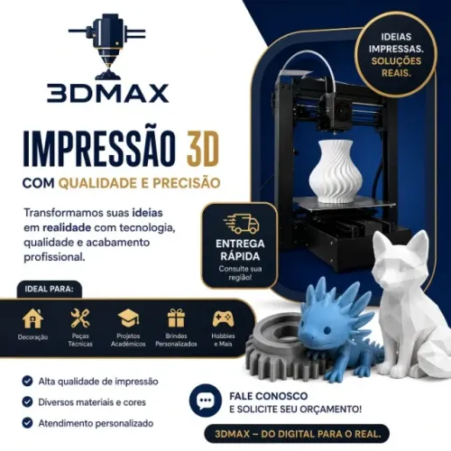 Projetos 3D Personalizado | Modelagem 3D | Impressão 3D | Peças Sob Medida | Impressora 3D