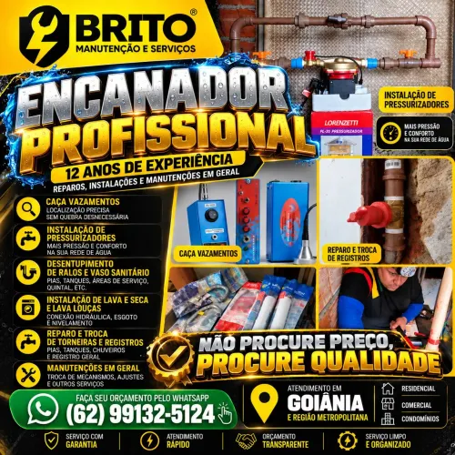 Encanador Profissional 24h / Goiânia / Aparecida de Goiânia / Abadia e Senador Canedo.