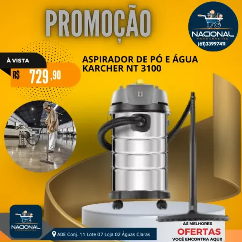 ASPIRADOR DE PÓ E ÁGUA KÄRCHER NT 3100 PROFISSIONAL
