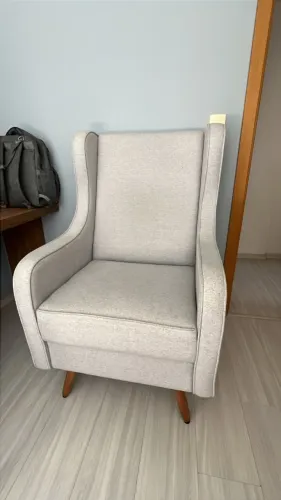 Poltrona de Amamentação tecido linho cinza