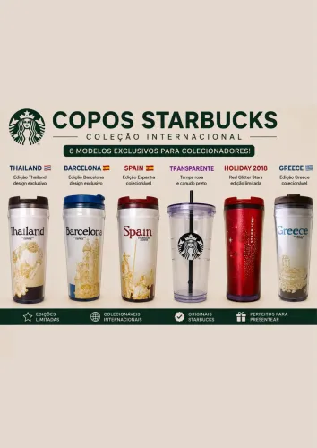 6 COPOS STARBUCKS COLEÇÃO INTERNACIONAL