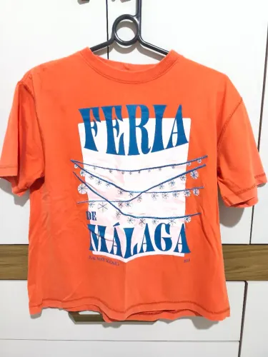 Camisa laranja estampa Feria De Málaga 