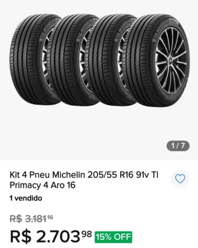 4 Pneus Michelin Primacy 2 205/55 R16