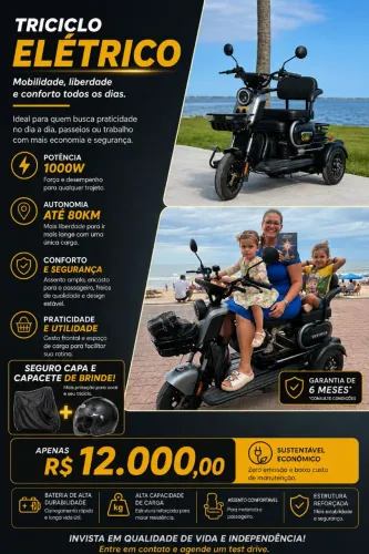 Triciclo elétrico 1000W