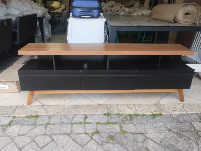 Rack preto 3 gavetas