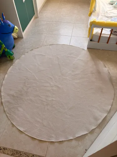 Tapete Redondo Ø140cm Off White - Antiderrapante
