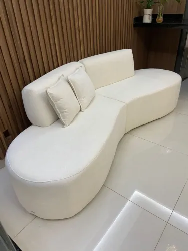 Sofá Living Orgânico 250cm para Recepção Boucle