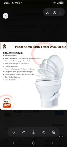 vaso sanitário luxo seaflo