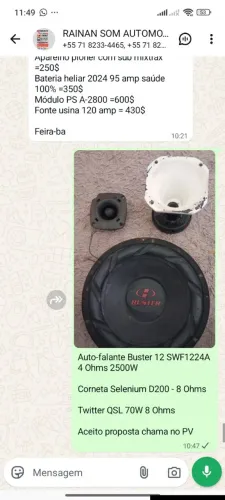 Auto falante 12 twitter e corneta 