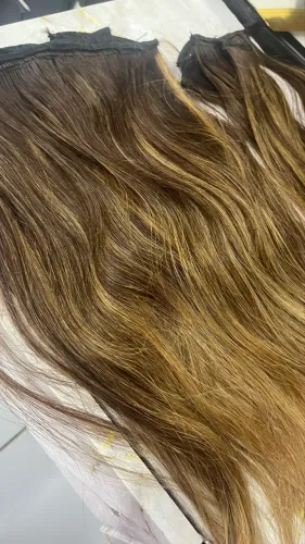 Cabelo humano morena iluminada
