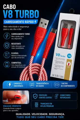 Cabo USB- V8 (mini usb)