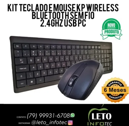 Teclado com mouse com fio e sem fio 