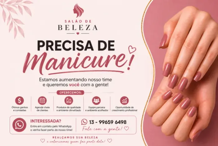 Estamos precisando de Manicure