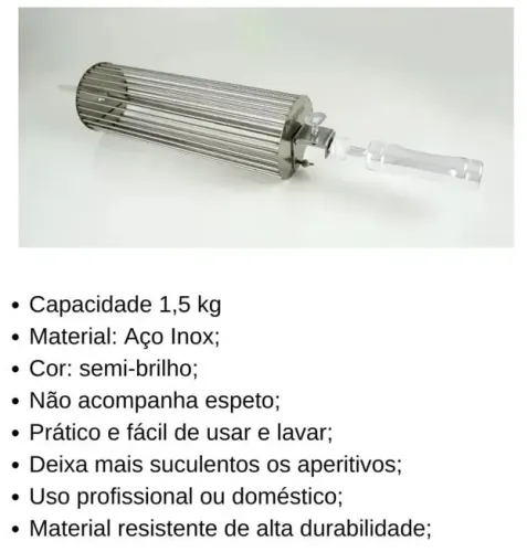Grelha para petisco com espeto