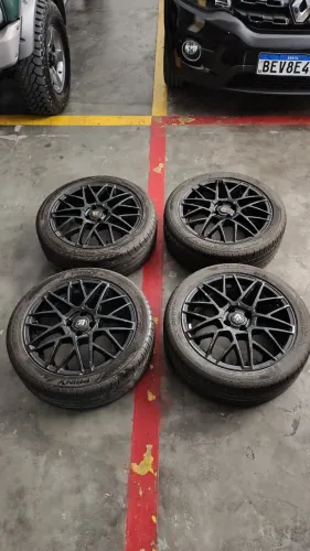 Jogo 4 Rodas Aro 17 4x100 + 4 Pneus 205/50 R17
