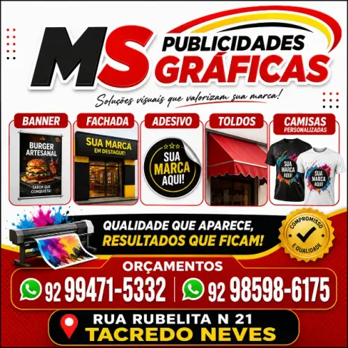 GRÁFICA: BANNER, FACHADA, ADESIVO, TOLDO, BLUSAS PERSONALIZADAS