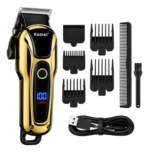 Máquina cortar cabelo profissional KM-1990 - Sem fio turbo