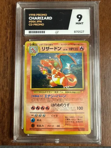 Carta Pokemon Charizard CD Promo 1998- ACE 9 MINT - SWIRL