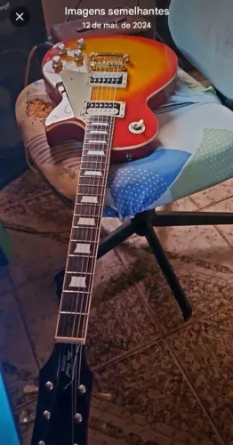 Guitarra Hurricane les paul raridade com vários upgrade avalio trocas