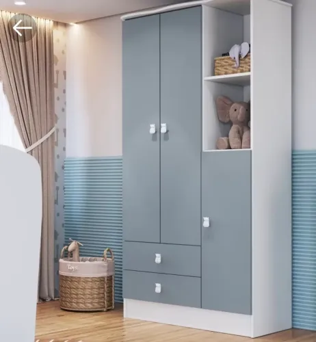 Guarda roupa infantil azul 
