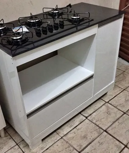 Balcão nt branco com Cooktop 5b