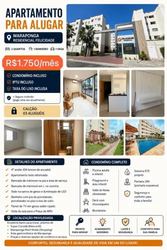 APARTAMENTO REFORMADO PARA ALUGAR - MARAPONGA