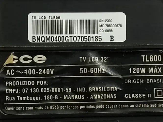Tv LCD CCE 32 com defeito