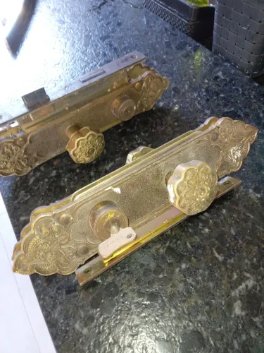 Fechadura de Cobre antigo para porta 02 unidades