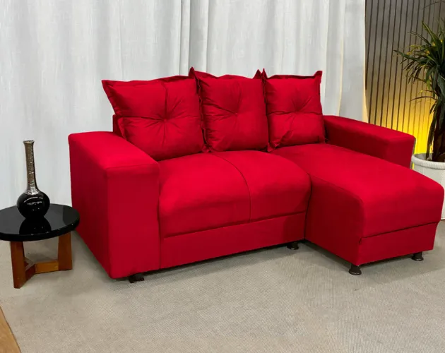 R$590,00 Vendo Sofá 3 Lugares Chaise / Entrega Rápida