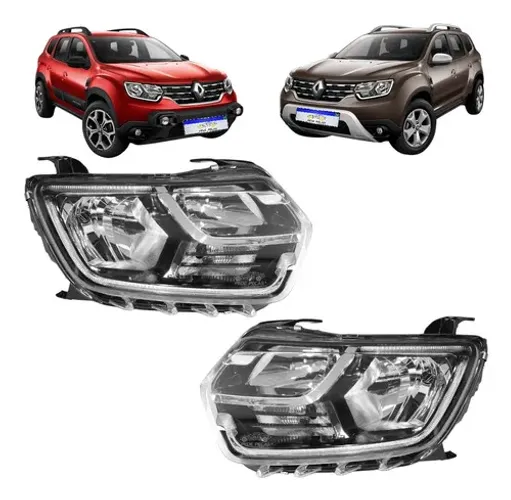 Par Farol Renault Duster 2021 2022 2023 2024 Com Led Novo Ambos Lados