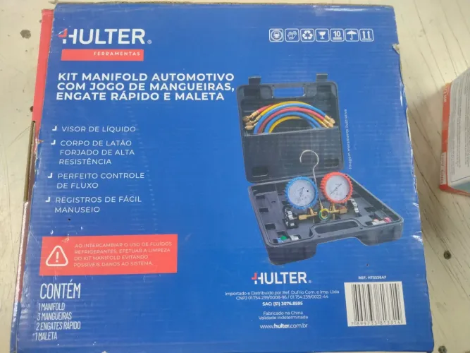 Kit manifold automotivo com Jogo de mangueiras, engate rápido e maleta