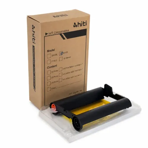 Papel Ribbon Hiti S420 Impressora - Kit Com 60 Folhas Cor Preto