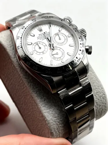 Rolex Daytona Branco Super C ETA Safira Cronógrafo Top