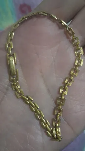 Pulseira de Prata 950 banhada a ouro 18 com fecho em barra, peso: 4.5 gramas / comp: 20 cm