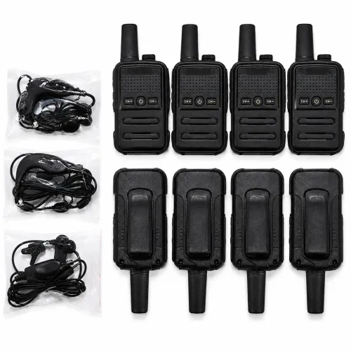 Kit com 8 Rádios Comunicadores HT Walk Talk ultra compactos para eventos com fones