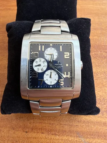 Relogio Festina Masculino Multifuncao Aco Retangular F16234