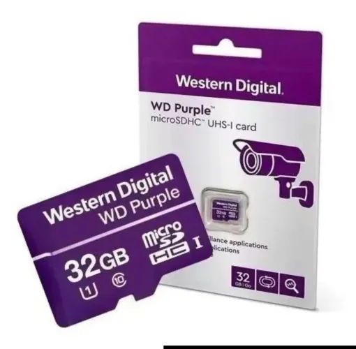 CARCartão Micro SD 32GB WD Purple Western digital Intelbras