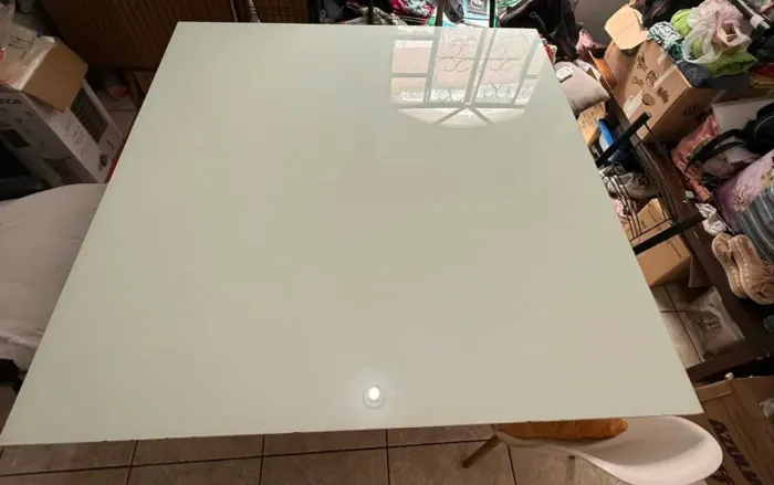 Mesa de Jantar Moderna 8 Lugares - Vidro Branco