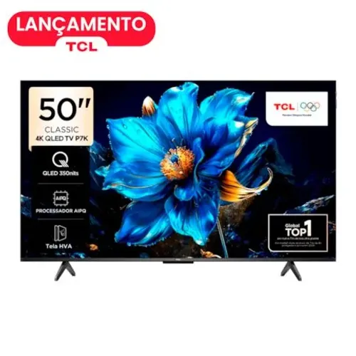 Smart TV TCL 50" 4K Google TV 50P7K - Nova!
